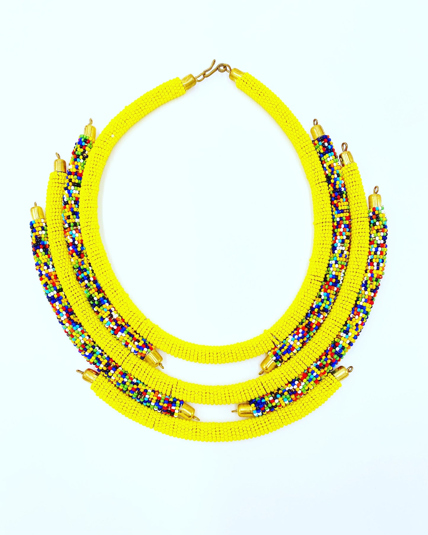 Cookie- Yellow African beaded Necklace