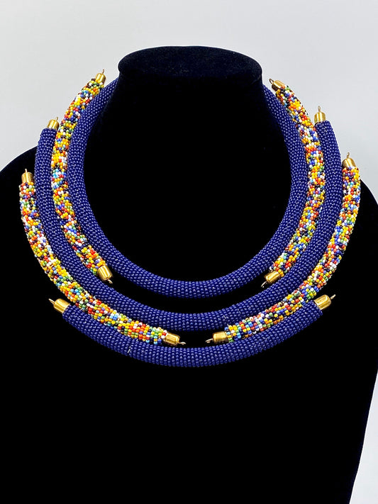 Thelly- Purple African beaded necklace