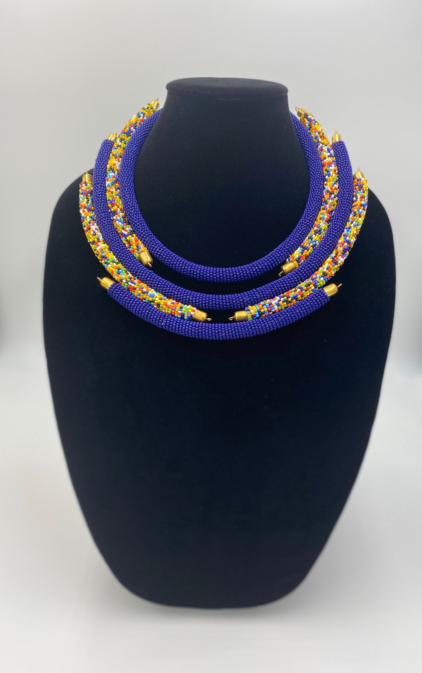 Thelly- Purple African beaded necklace