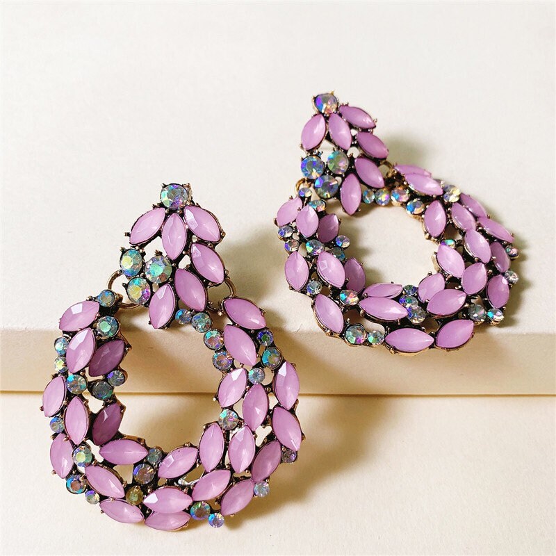 Jessenia - Pink luxury women earrings