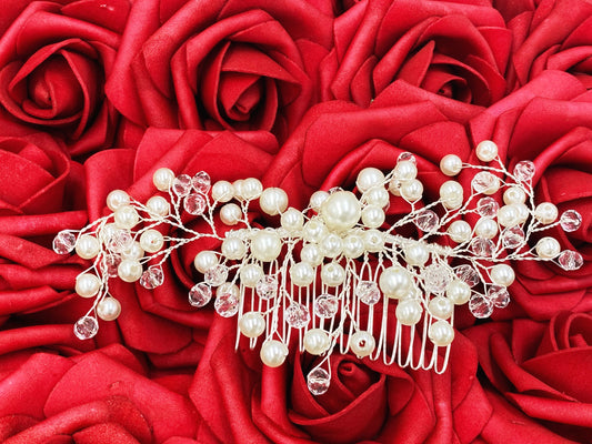 Tia - Pearl and Crystal Bridal Hair Comb