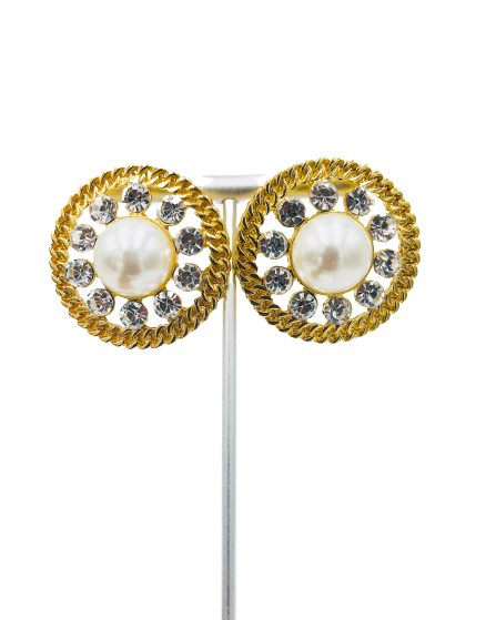Brielle - Gold Stud Crystal Earrings