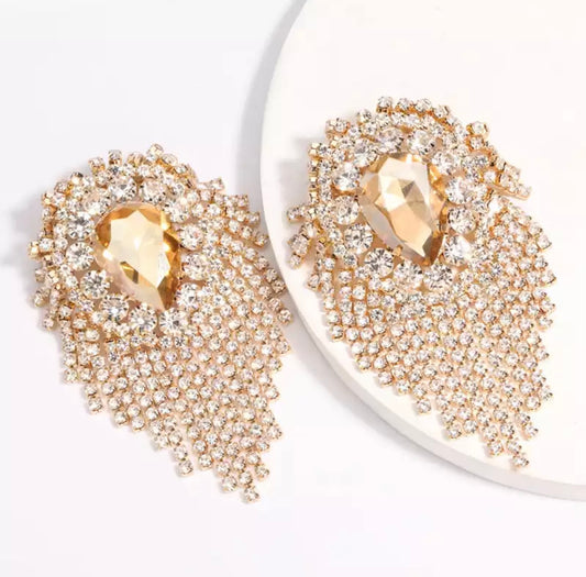 Melody - Crystal Gold Earrings