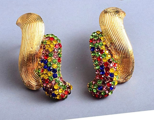 Ariana - Gold Multicolor stud earrings