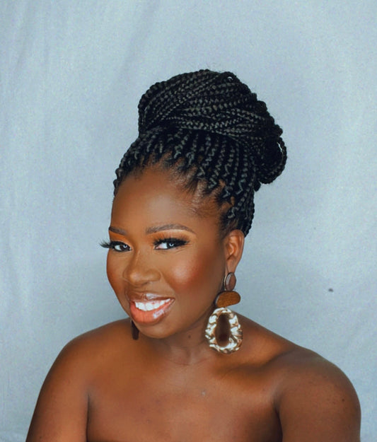 Harper - Brown and Gold Wooden Earrings